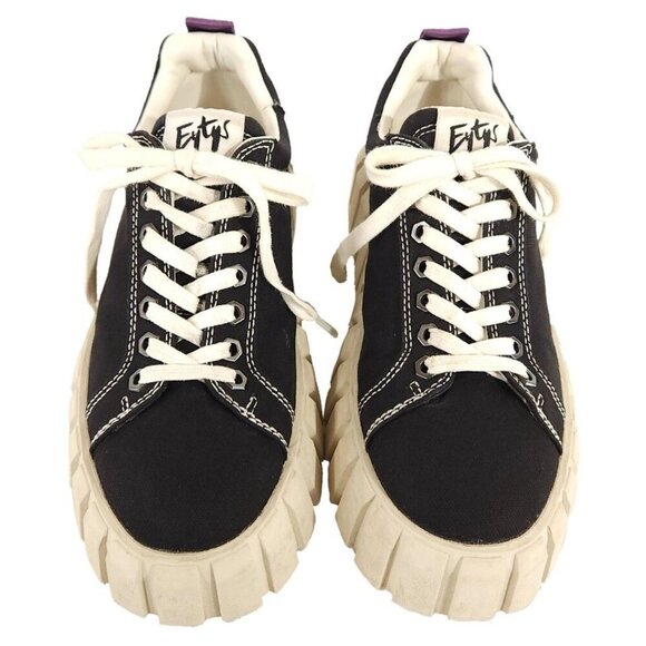 Eytys Odessa Canvas Sneakers Size 39 US 8.5 Womens Black $210 - Picture 3 of 15